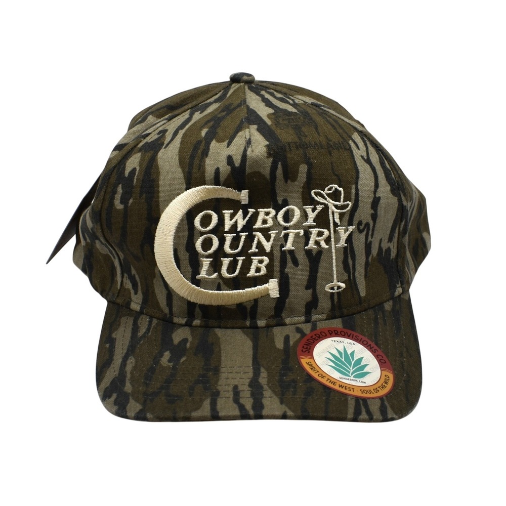 Sendero Provisions Cowboy Country Club Mossy Oak Bottomland Snapback Hat Cap NWT